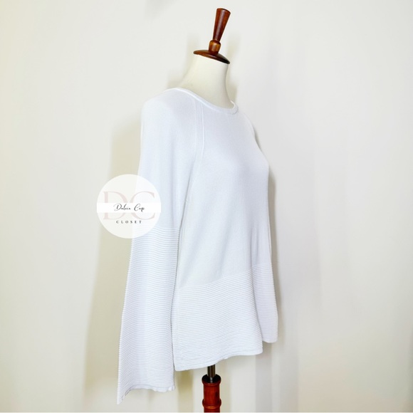 CALVIN KLEIN Knit Bell Sleeve Tunic Top Sz S - Picture 2 of 5
